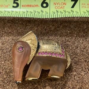 Ladies, Vintage, cute, pink eyed elephant brooch by Hatti Carnegie